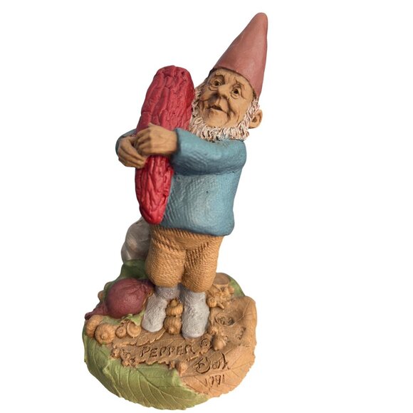 Vintage 3 Tom Clark Gnome Figurines Ross Pepper Luigi 1991 Pecan Resin Estate - Picture 5 of 13